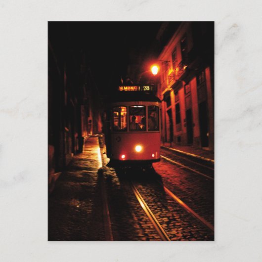 Nachttram in Lissabon Briefkaart (Voorkant)