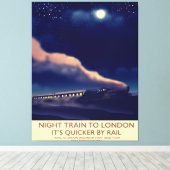 Nachttrein naar Londen. Canvas Afdruk (Insitu (Houten vloer))