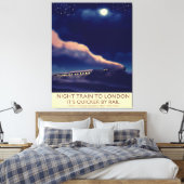 Nachttrein naar Londen. Canvas Afdruk (Insitu (Slaapkamer))