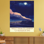 Nachttrein naar Londen. Canvas Afdruk (Insitu (Woonkamer))