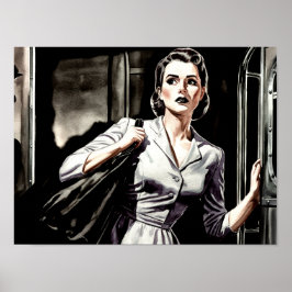 Nachttrein Poster Print Wall Art Noir jaren 1940 r