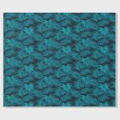 Nachttropische Blauwgroen palmbladeren Cadeaupapier (Vlak)