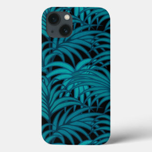 Nachttropische Blauwgroen palmbladeren Case-Mate iPhone Case
