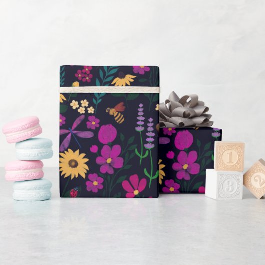 Nachttuin Bloemen Botanisch Cadeaupapier (Baby Shower)
