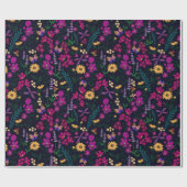 Nachttuin Bloemen Botanisch Cadeaupapier (Vlak)