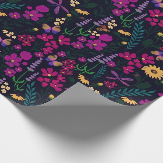 Nachttuin Bloemen Botanisch Cadeaupapier (Hoek)