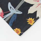 Nachttuin Bloemen Navy Patroon Fleece Deken (Hoek)