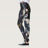 Nachttuin Bloemen Navy Patroon Leggings (Links)