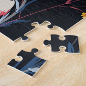 Nachttuin Bloemen Navy Patroon Legpuzzel (Zijkant)