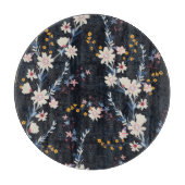 Nachttuin Bloemen Navy Patroon Snijplank (Voorkant)