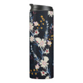 Nachttuin Bloemen Navy Patroon Thermosbeker (Geroteerd rechts)