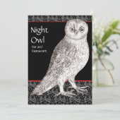Nachtuil Adverteren Kaart of feestuitnodiging (Staand voorkant)