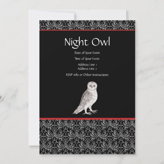 Nachtuil Adverteren Kaart of feestuitnodiging (Achterkant)