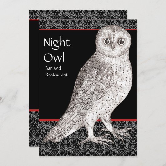 Nachtuil Adverteren Kaart of feestuitnodiging (Voorkant / Achterkant)
