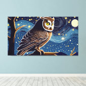 Nachtuil Canvas Afdruk (Insitu (Houten vloer))
