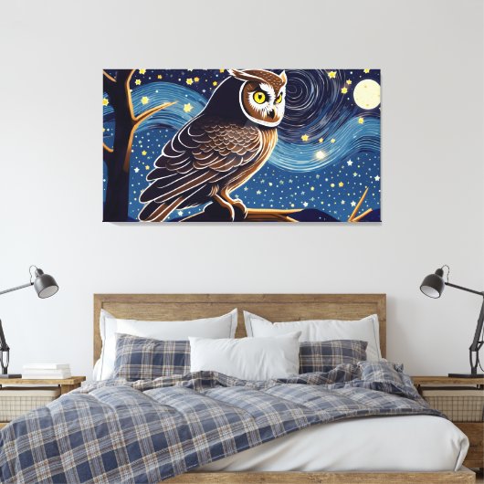 Nachtuil Canvas Afdruk (Insitu (Slaapkamer))