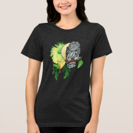 Nachtuil en maan Tri-Blend shirt