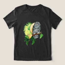 Nachtuil en maan Tri-Blend shirt