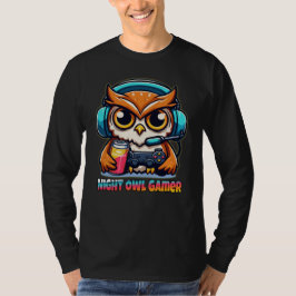 Nachtuil Gamer Mascotte Pretige Gaming Illustratie T-shirt