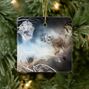 Nachtuil Keramisch Ornament