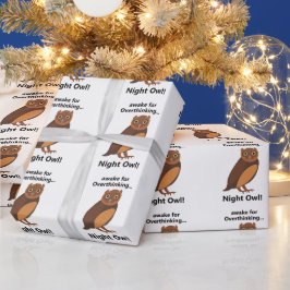 Nachtuil met overdenken humor cadeaupapier