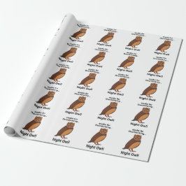 Nachtuil met overdenken humor cadeaupapier