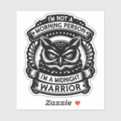 nachtuil - middernacht krijger sticker (Vel)