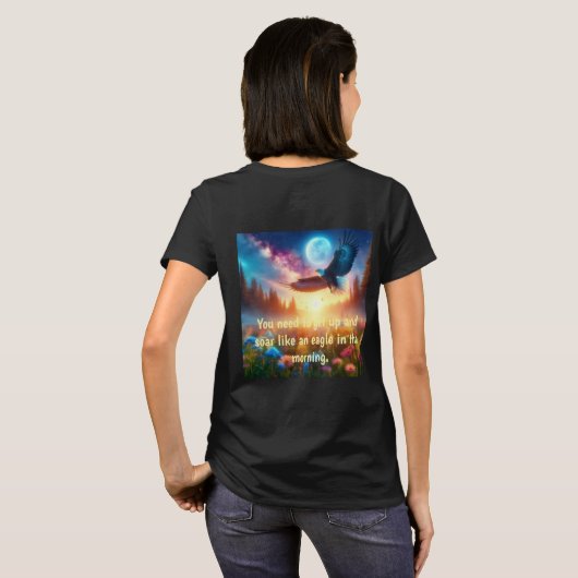 Nachtuil & Morgenadelaar: Hemelse Reizen T-shirt (Achterkant volledig)