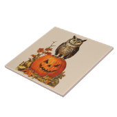 NACHTUIL OP HALLOWEEN POMPOEN EN HERFSTBLADEREN TEGELTJE (Zijkant)