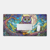 Nachtuil op het Glas in lood van de tak Bureaumat (Keyboard & Muis)
