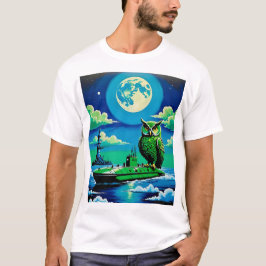 Nachtuil op onderzeeër T Shirt Surreal Retro!