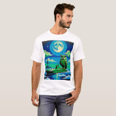 Nachtuil op onderzeeër T Shirt Surreal Retro! (Voorkant volledig)