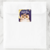 Nachtuil Schattigee Paarse Sleepover Slumber Party Vierkante Sticker (Tas)