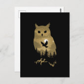 nachtuil-silhouet briefkaart (Voorkant / Achterkant)