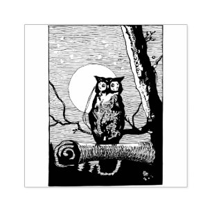  nachtuil tekening rubberstempel