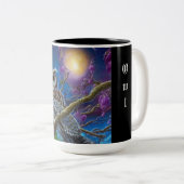 Nachtuil Tweekleurige Koffiemok (Voorkant rechts)