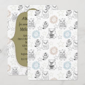 Nachtuilen Baby shower Kaart (Voorkant / Achterkant)