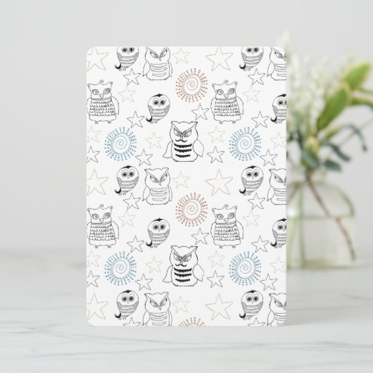 Nachtuilen Baby shower Kaart (Staand voorkant)