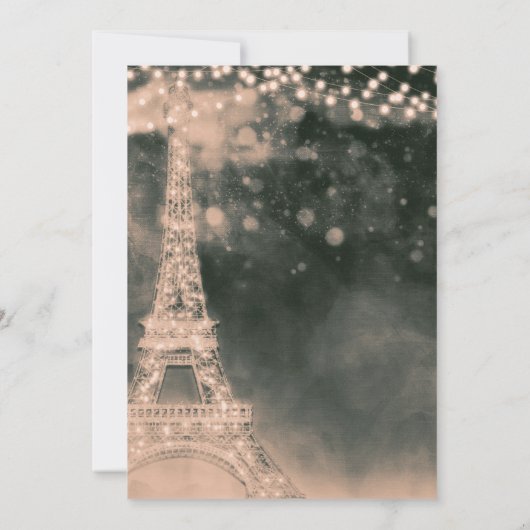 Nachtuitzending Eiffel Tower & Lichten in Parijs Kaart (Achterkant)