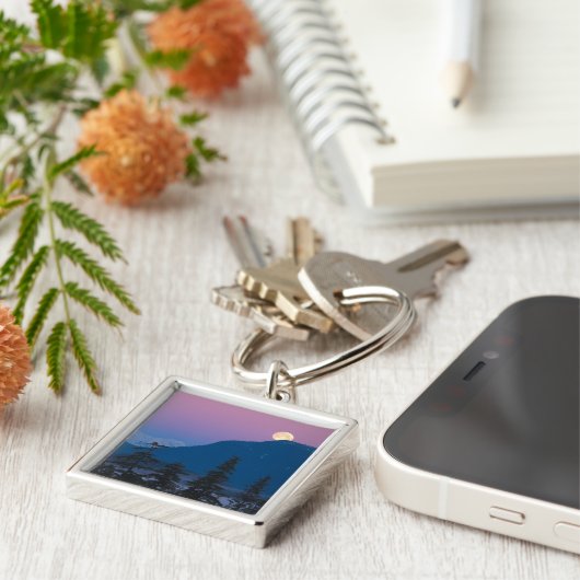 Nachtval in Alaska Sleutelhanger (Zijkant)