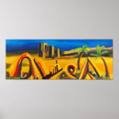 Nachtval in de woestijnkunst poster (Voorkant)