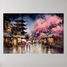 Nachtval in Gion - Art Print Collectie