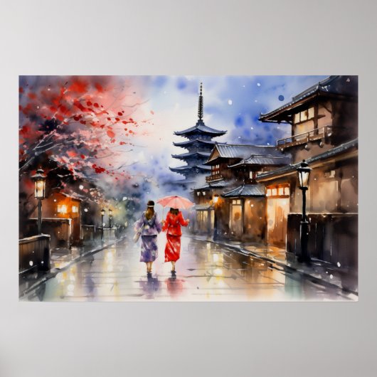 Nachtval in Gion - Art Print Collectie (Voorkant)