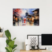 Nachtval in Gion - Art Print Collectie (Thuiskantoor)