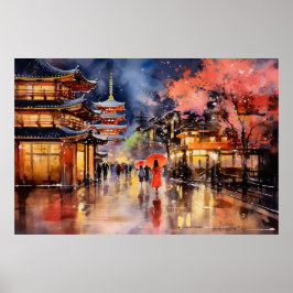 Nachtval in Gion - Art Print Collectie
