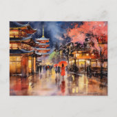 Nachtval in Gion - Art Print Collectie Briefkaart (Voorkant)