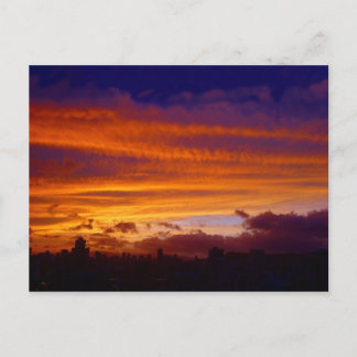 Nachtval over de stad briefkaart