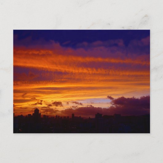 Nachtval over de stad briefkaart (Voorkant)