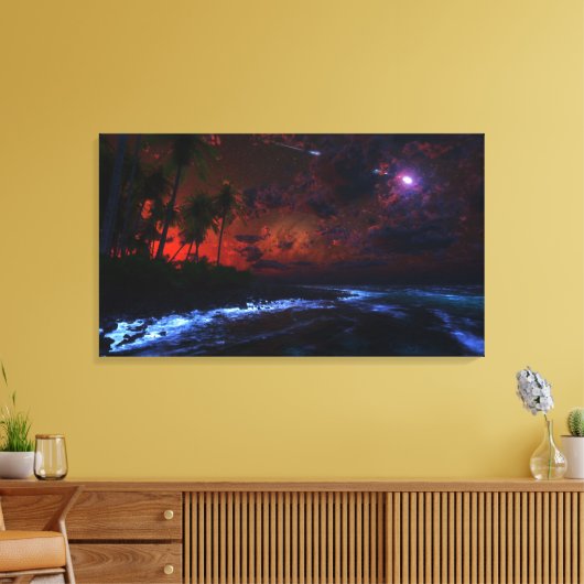 Nachtval verpakt Canvas (Insitu (Woonkamer))