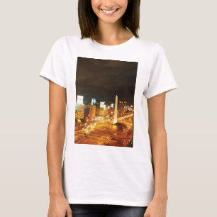 Nachtverkeer en monument t-shirt